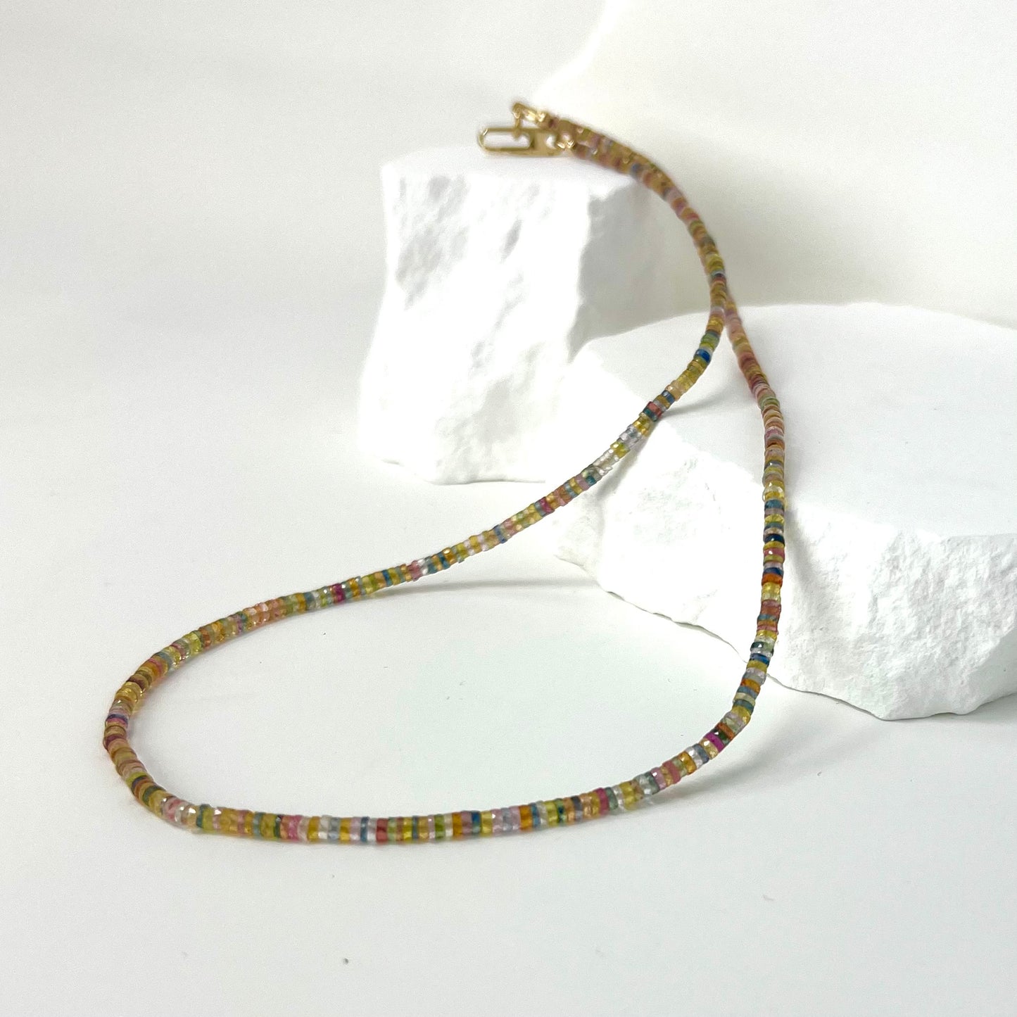 Rainbow Sprinkles Sapphire Candy Necklace