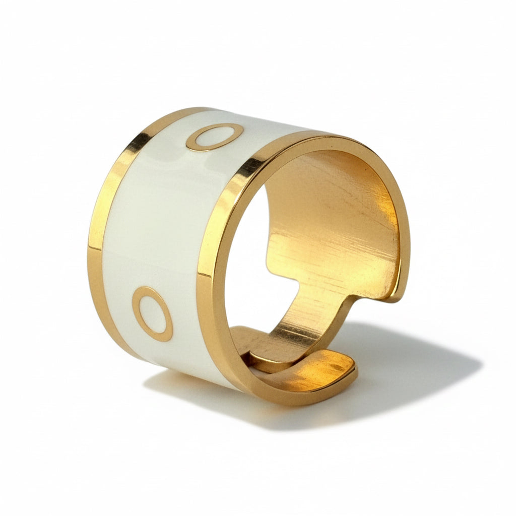 The Enamel Dot Cigar Ring - Francesca Bianchi Design