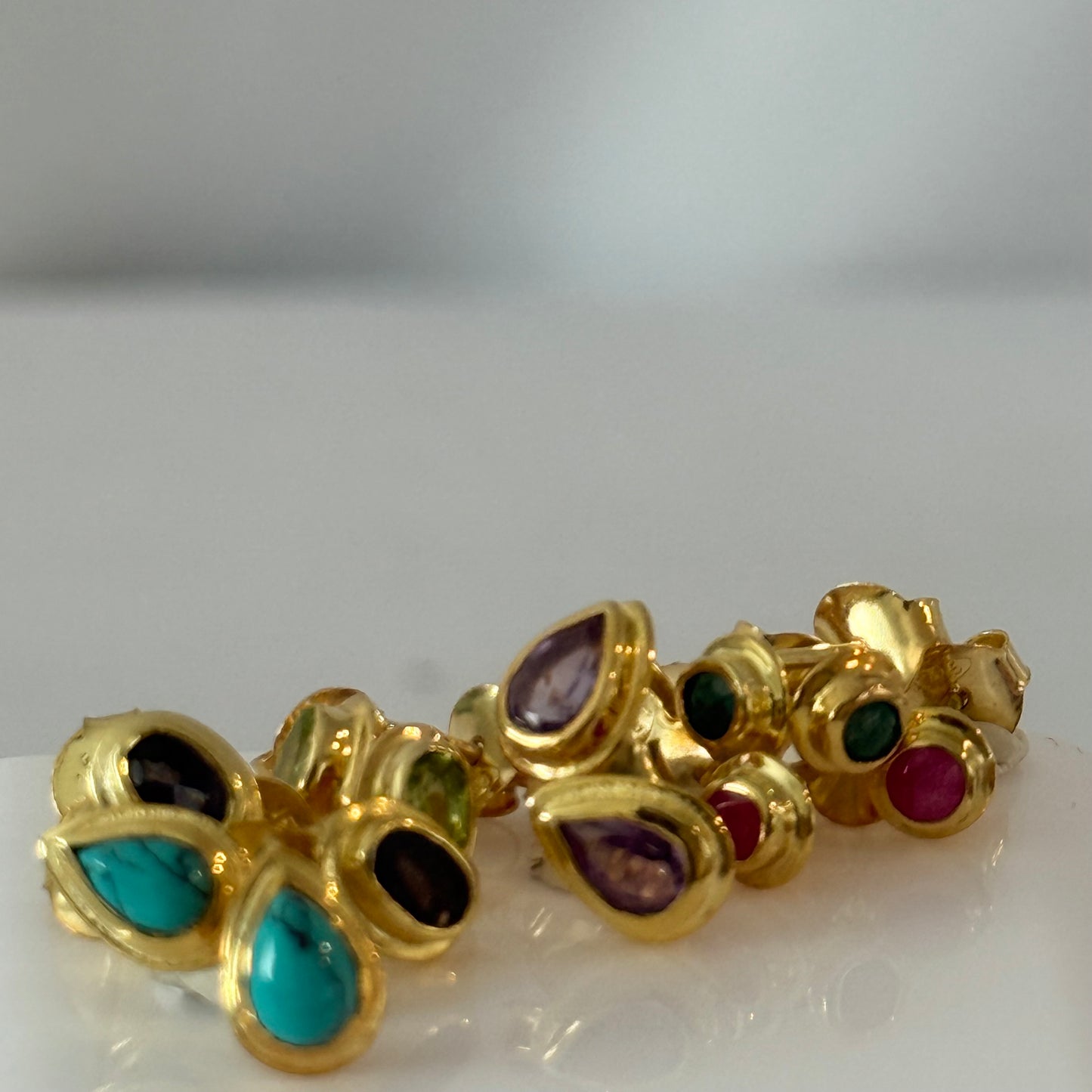 Gemstone Stud Earrings – by Tsakalos Jewellery, Greece