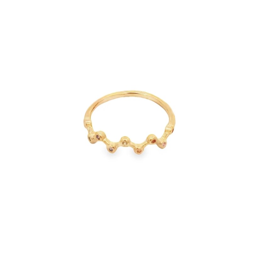 Zig Zag Ring with Colorful Stones