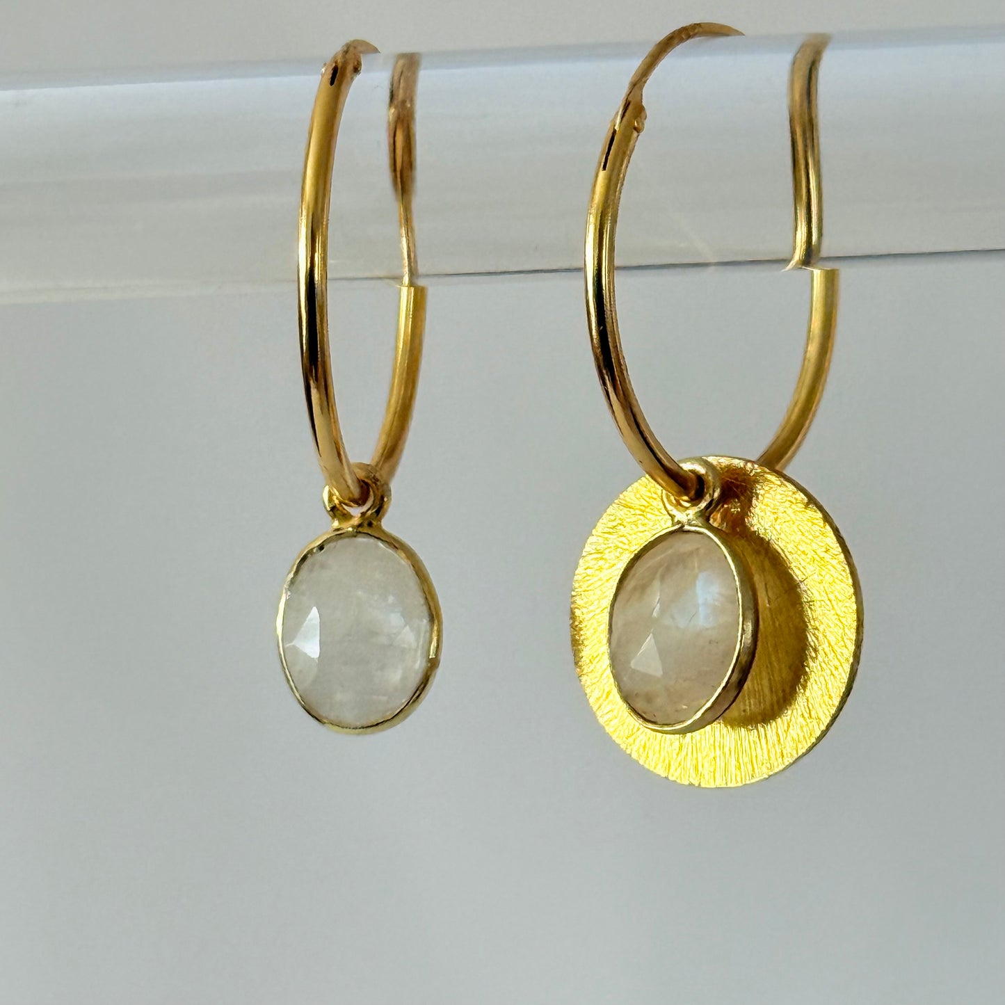 Halo Gemstone Hoop Earrings – by Tsakalos Jewellery, Greece