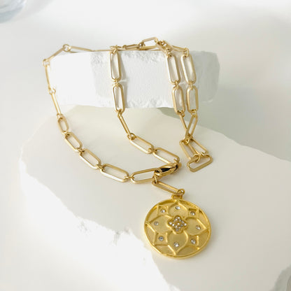 The Golden Hour Medallion Necklace