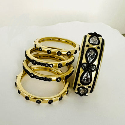Midnight Stacks Ring Set