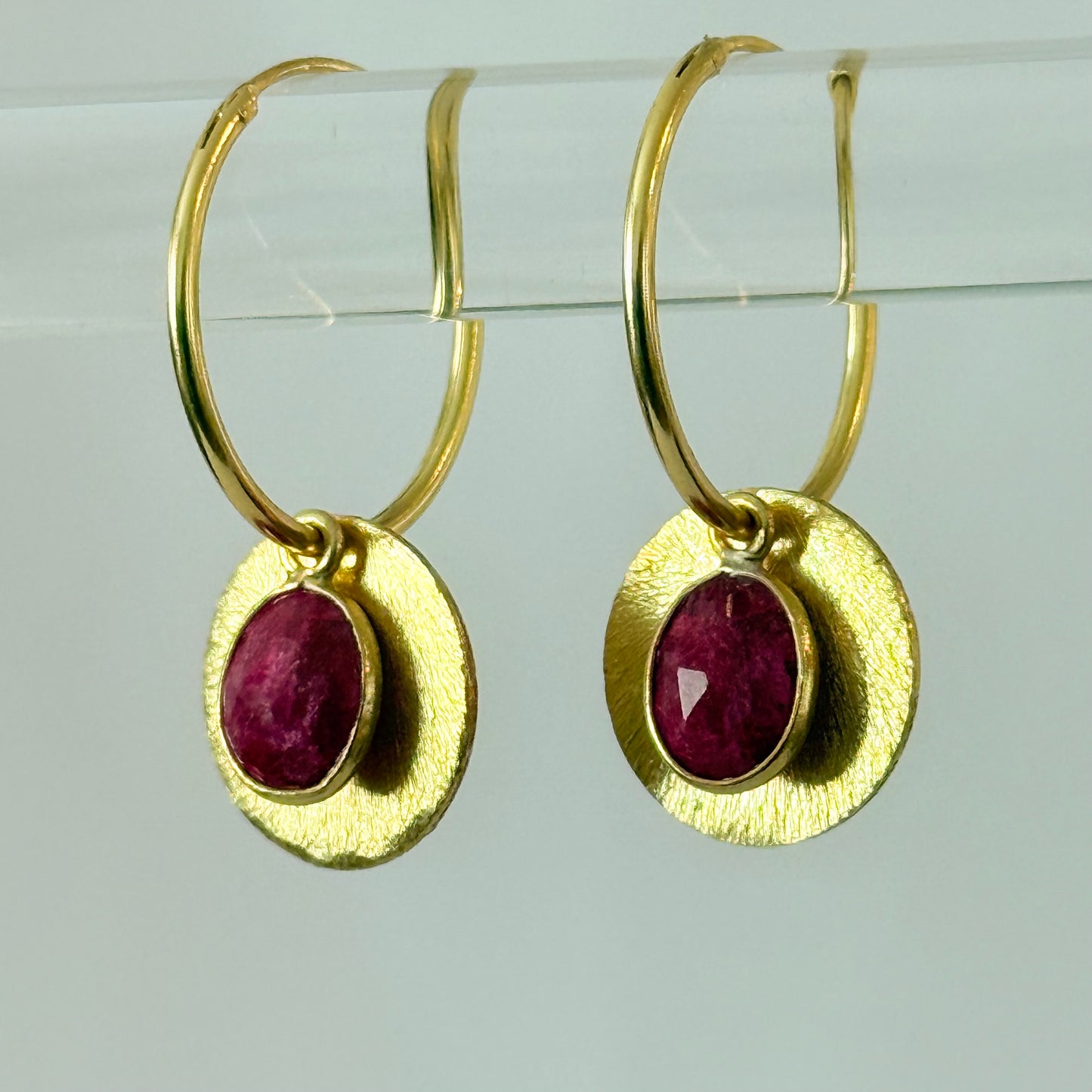 Halo Gemstone Hoop Earrings – by Tsakalos Jewellery, Greece