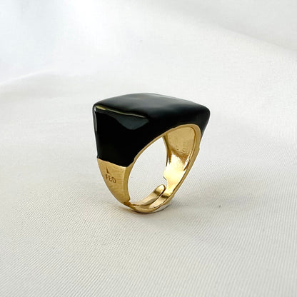 The Enamel Square Ring - Francesca Bianchi Design