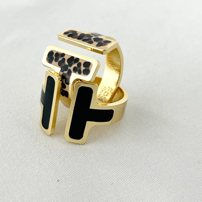 The Enamel T-Bar Ring - Francesca Bianchi Design