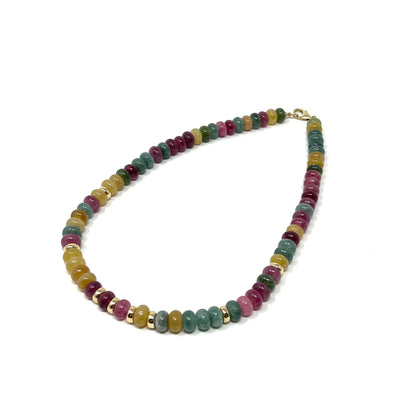 The Green & Pink Agate Candy Necklace