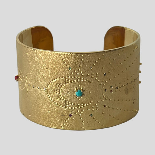 Moonstone Luna Cuff Bracelet -Une À Une by Rachel Guérin