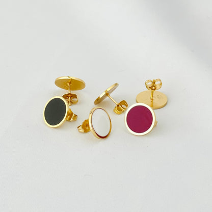 Enamel Spots Stud Earrings