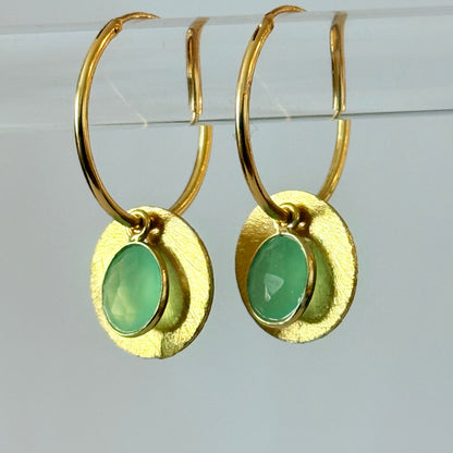 Halo Gemstone Hoop Earrings – by Tsakalos Jewellery, Greece