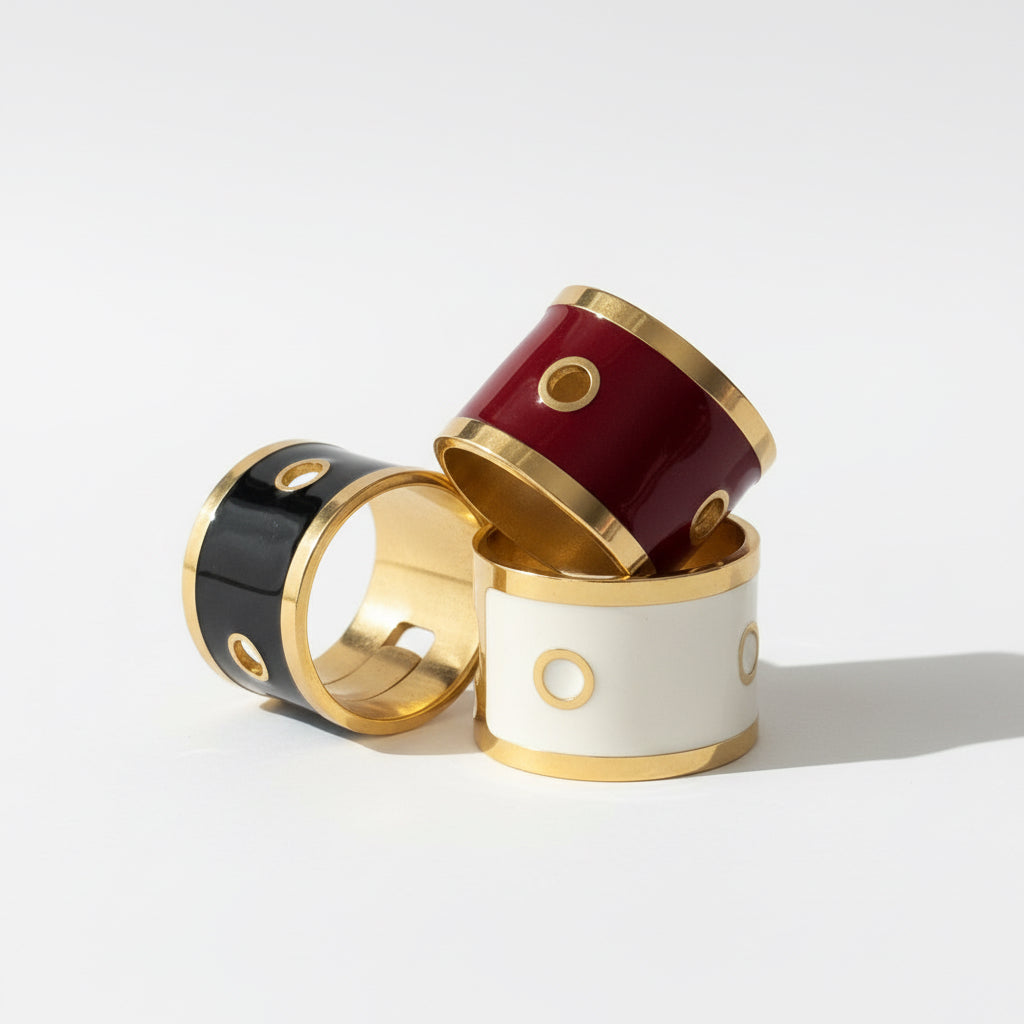 The Enamel Dot Cigar Ring - Francesca Bianchi Design