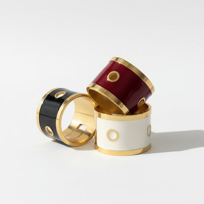 The Enamel Dot Cigar Ring - Francesca Bianchi Design