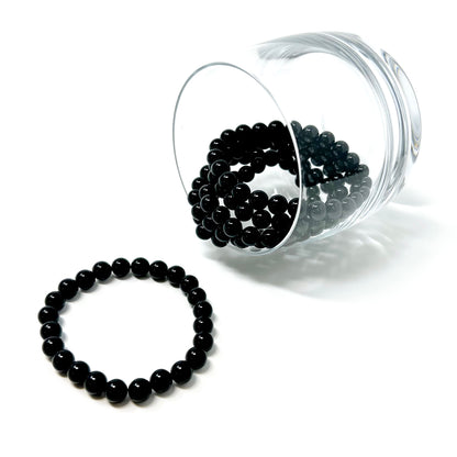 Black Onyx Stretch Bracelet - 8mm Beaded Bracelets Semi Precious Natural Stone