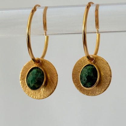 Halo Gemstone Hoop Earrings – by Tsakalos Jewellery, Greece