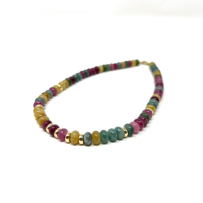 The Green & Pink Agate Candy Necklace