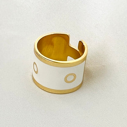 The Enamel Dot Cigar Ring - Francesca Bianchi Design