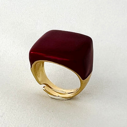 The Enamel Square Ring - Francesca Bianchi Design