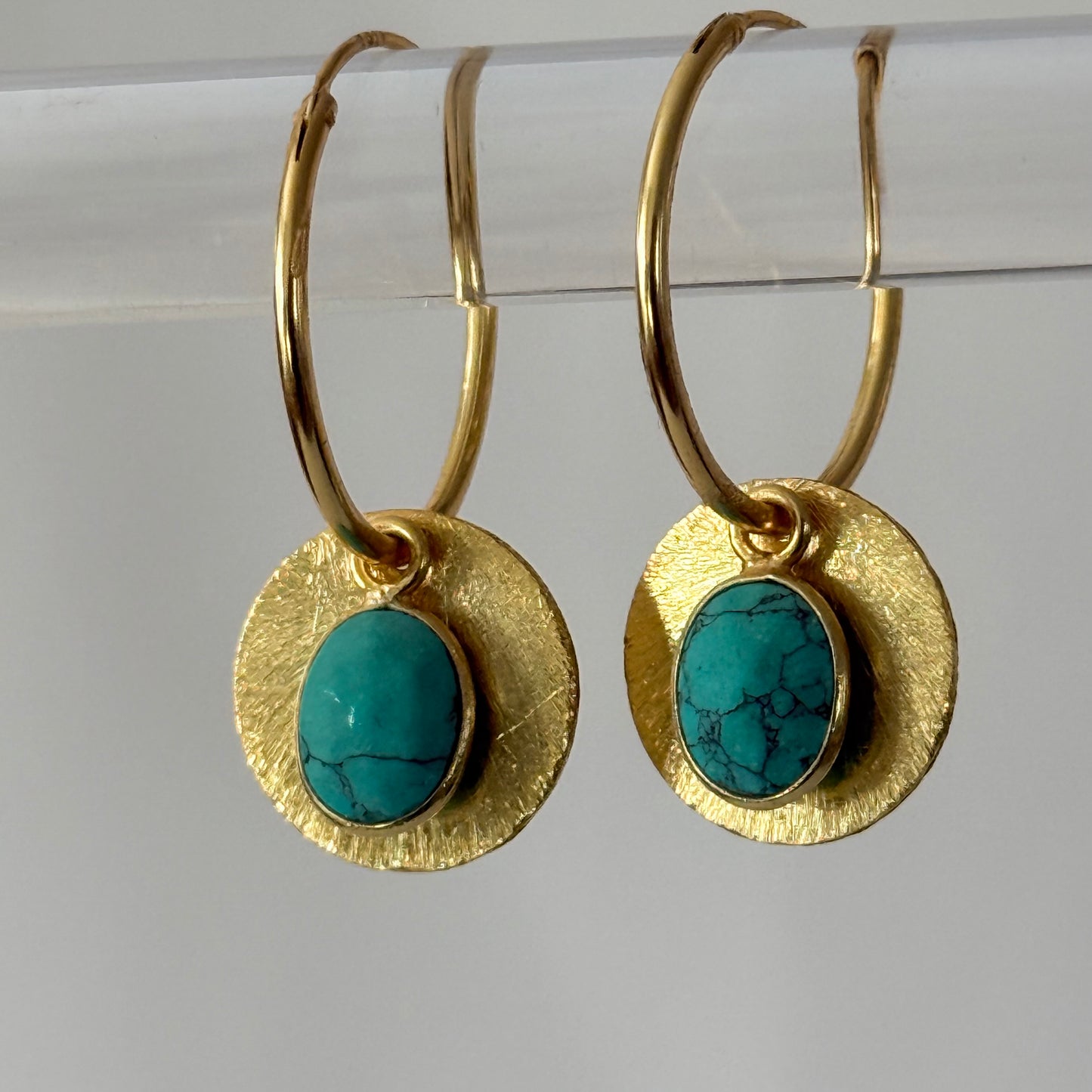Halo Gemstone Hoop Earrings – by Tsakalos Jewellery, Greece