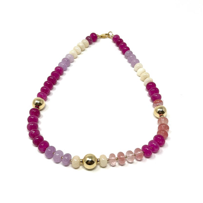 Pink Agate Candy Necklace