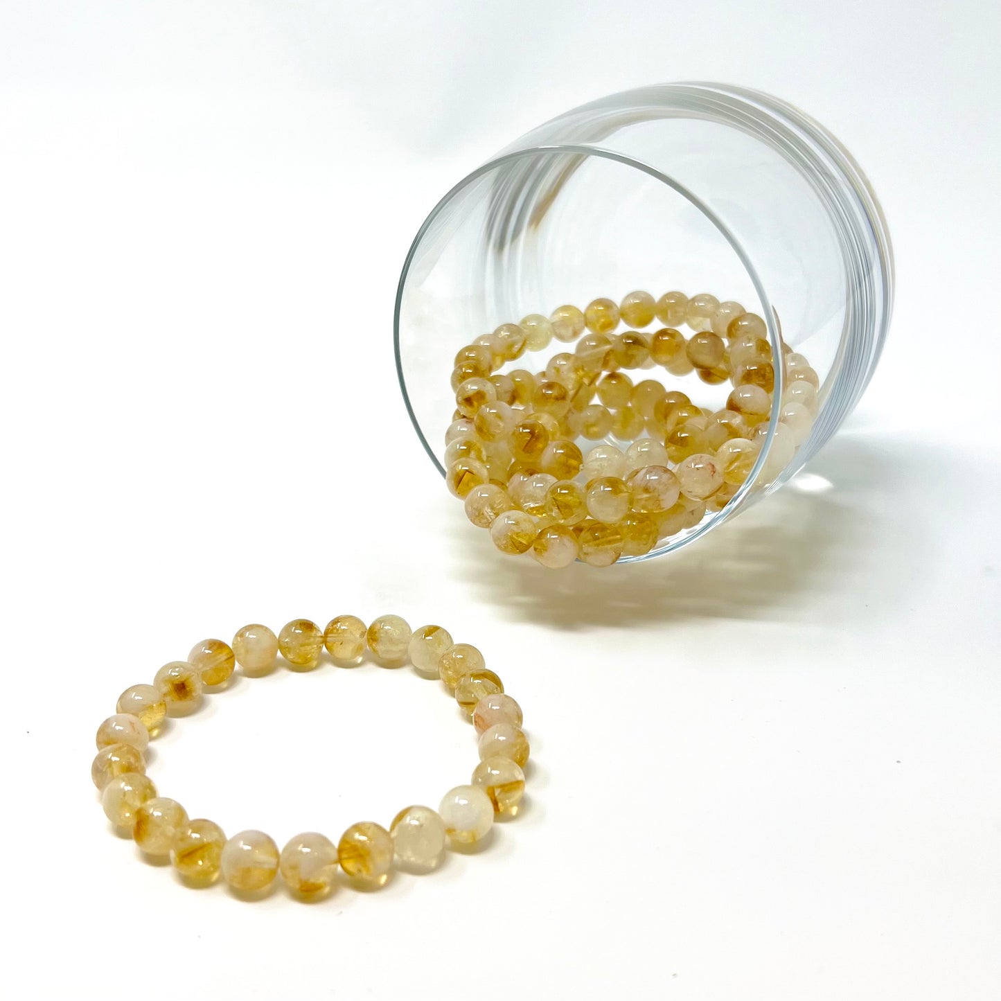 Citrine Stretch Bracelet - 8mm Beaded Bracelets Semi Precious Natural Stone