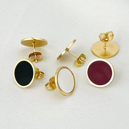 Enamel Spots Stud Earrings