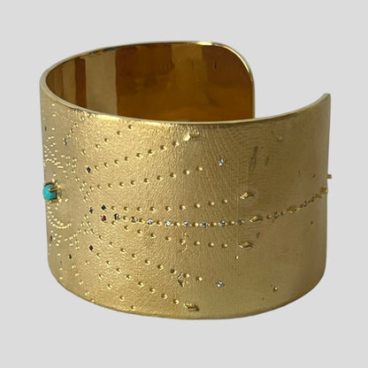 Moonstone Luna Cuff Bracelet -Une À Une by Rachel Guérin