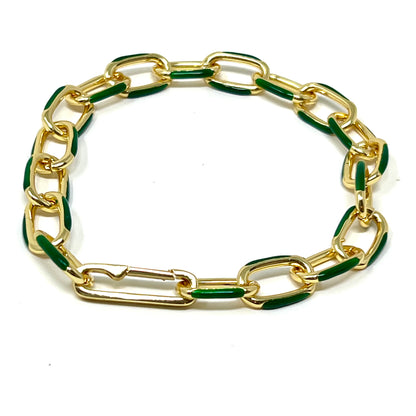 The Enamel Paperclip Chain Bracelet