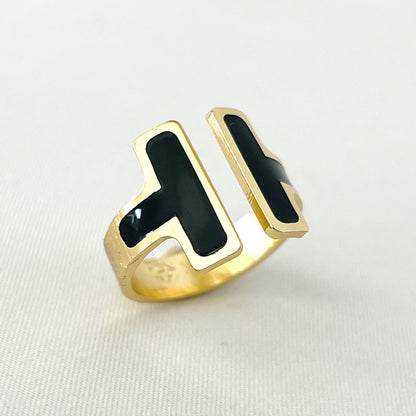 The Enamel T-Bar Ring - Francesca Bianchi Design