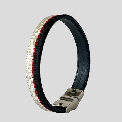 Black Leather Webbing Bracelet -  Mário Britto