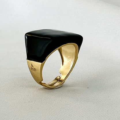 The Enamel Square Ring - Francesca Bianchi Design