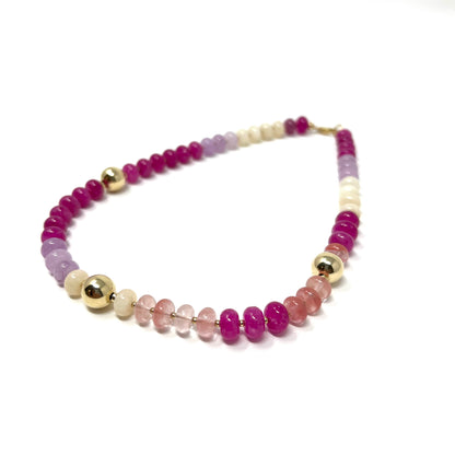 Pink Agate Candy Necklace