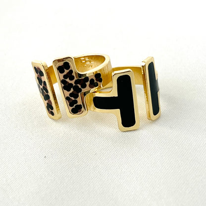 The Enamel T-Bar Ring - Francesca Bianchi Design