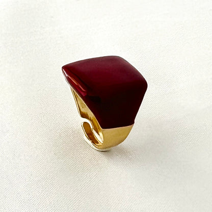 The Enamel Square Ring - Francesca Bianchi Design