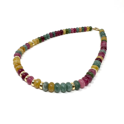 The Green & Pink Agate Candy Necklace