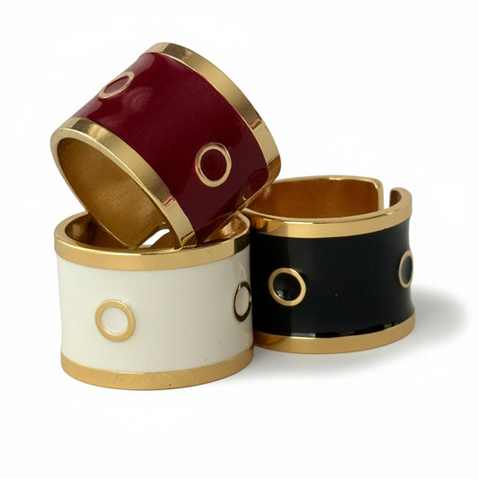 The Enamel Dot Cigar Ring - Francesca Bianchi Design