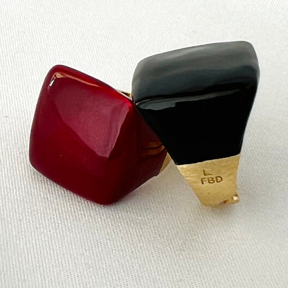 The Enamel Square Ring - Francesca Bianchi Design