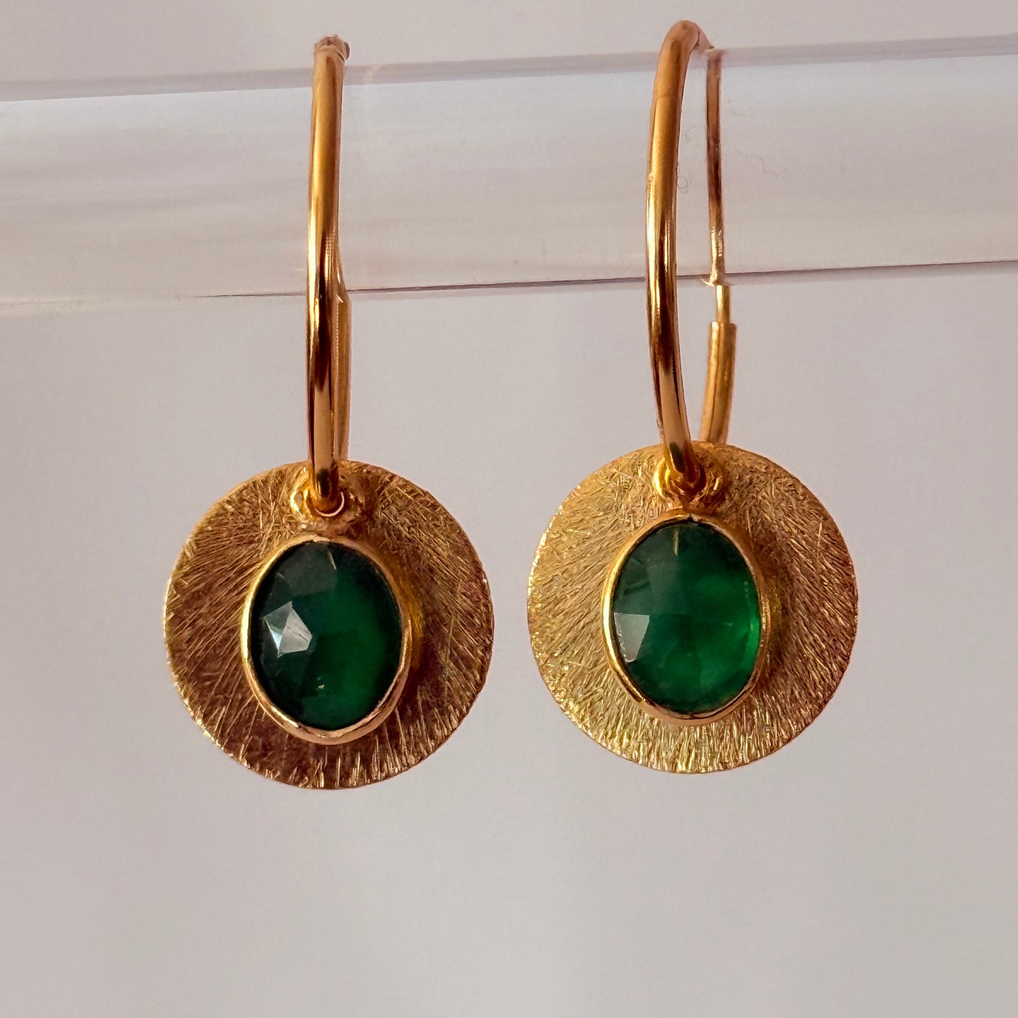 Halo Gemstone Hoop Earrings – by Tsakalos Jewellery, Greece