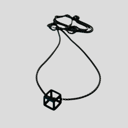 Obsidian Cube Necklace - Mário Britto