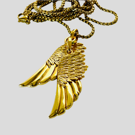 Golden Guardian Wings Necklace - by Mário Britto