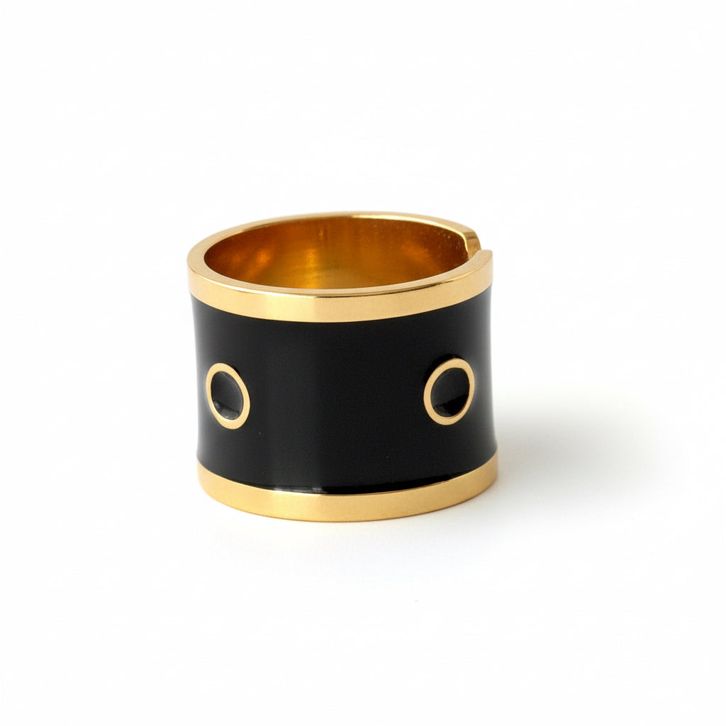 The Enamel Dot Cigar Ring - Francesca Bianchi Design
