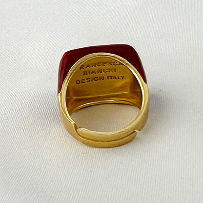 The Enamel Square Ring - Francesca Bianchi Design