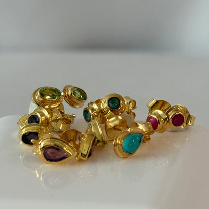 Gemstone Stud Earrings – by Tsakalos Jewellery, Greece