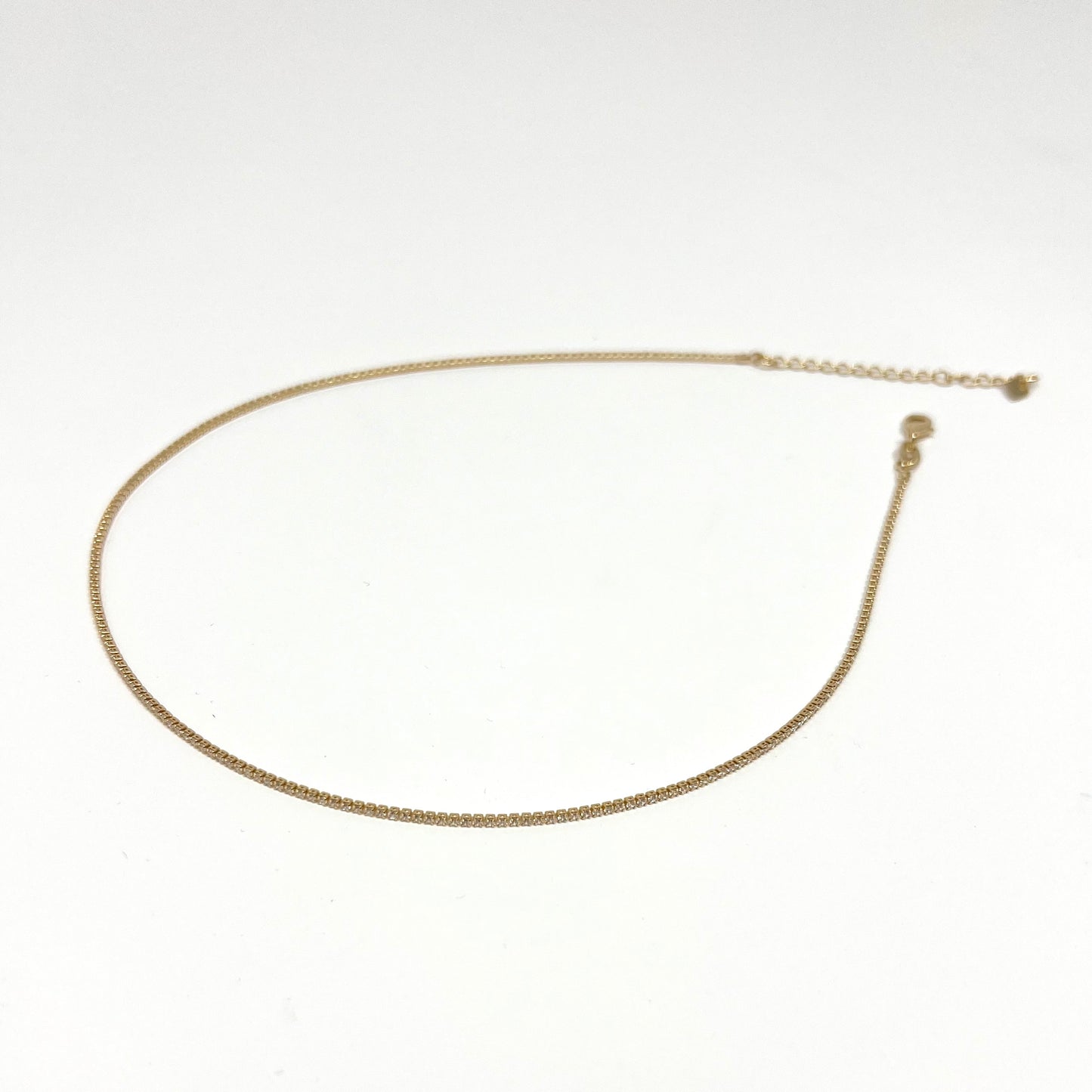 1mm Micro CZ Tennis Necklace