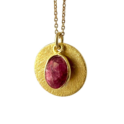 Halo Gemstone Necklace – by Tsakalos Jewellery, Greece