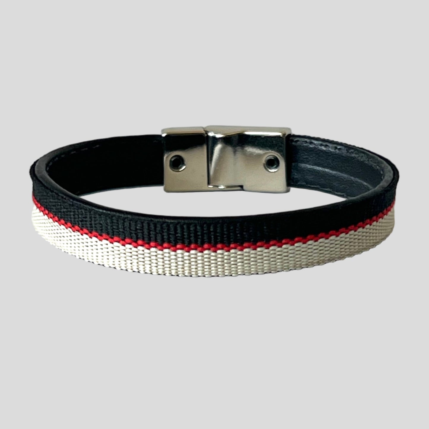 Black Leather Webbing Bracelet -  Mário Britto