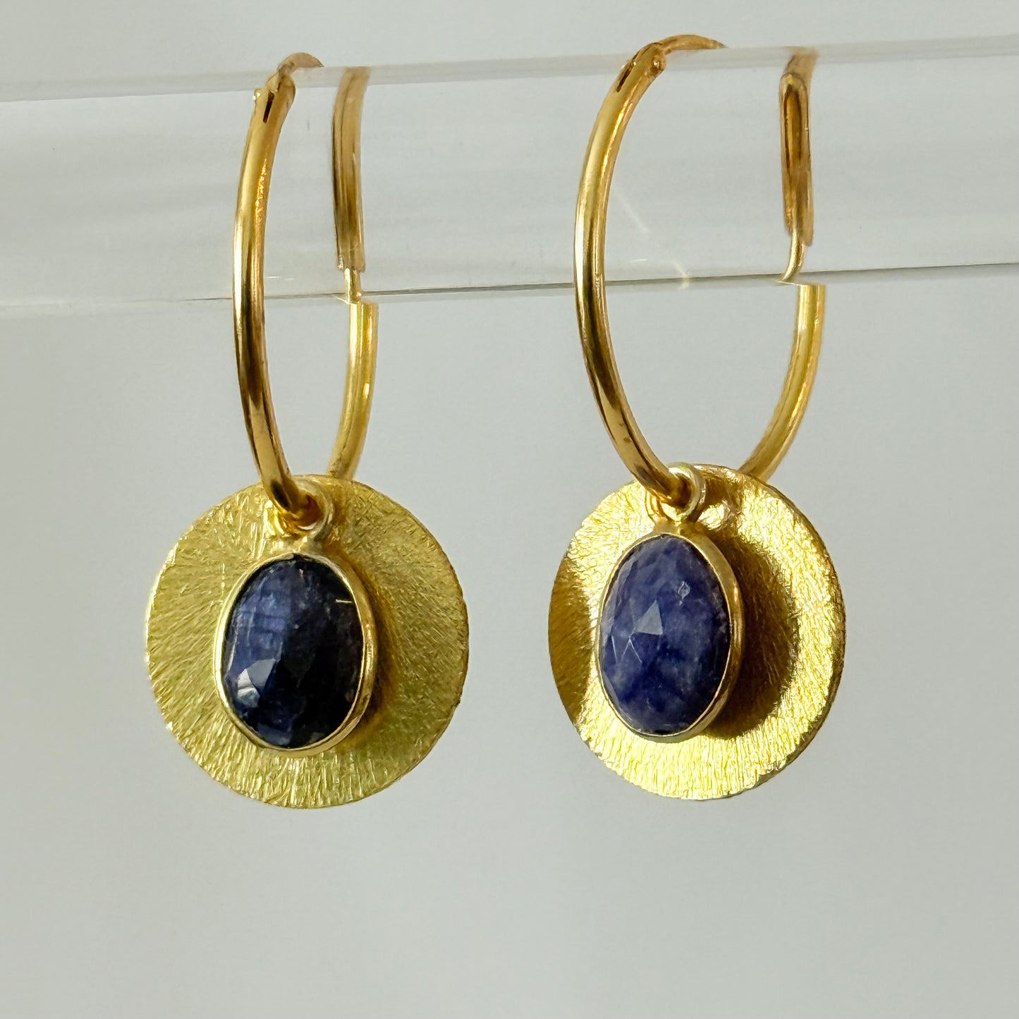 Halo Gemstone Hoop Earrings – by Tsakalos Jewellery, Greece