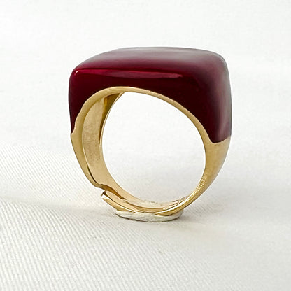 The Enamel Square Ring - Francesca Bianchi Design