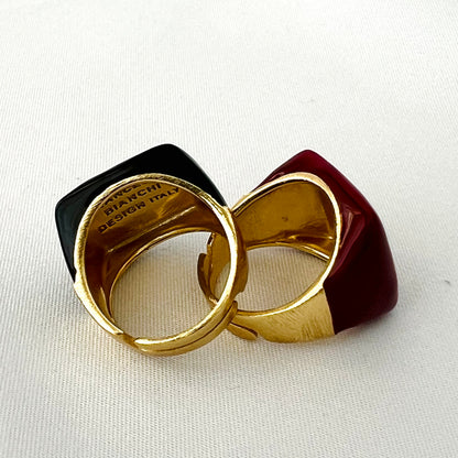 The Enamel Square Ring - Francesca Bianchi Design