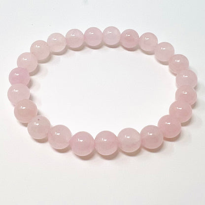 Rose Quartz Stretch Bracelet - 8mm Beaded Bracelets Semi Precious Natural Stone