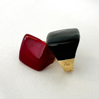 The Enamel Square Ring - Francesca Bianchi Design